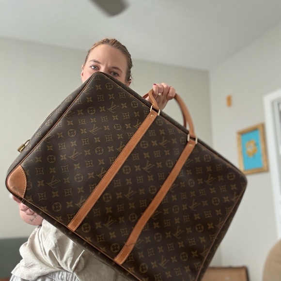 🎊 Authentic Vintage Louis Vuitton Luggage Brown Monogram Garmet Large Canvas - Picture 2 of 15